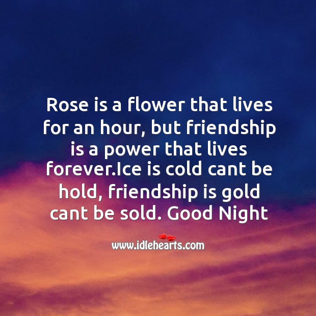 Rose is a flower that lives for an hour Good Night Quotes Image