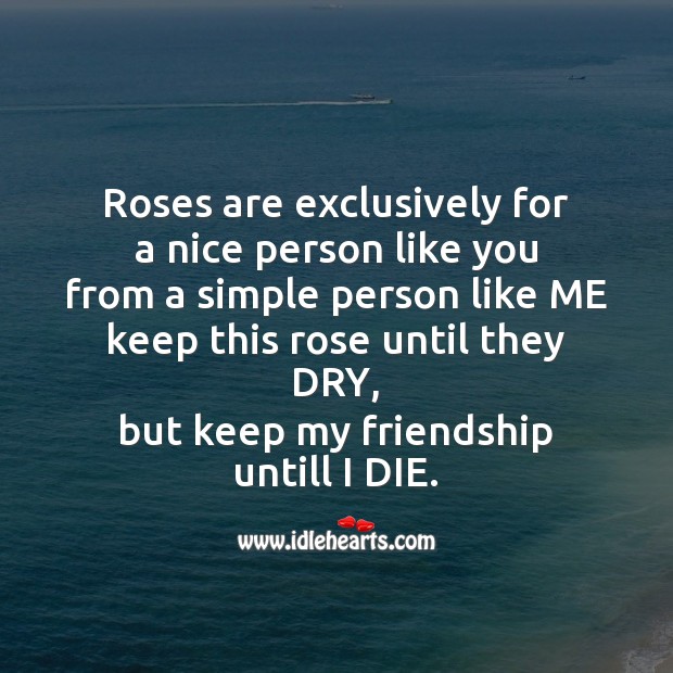 Roses are exclusively for Friendship Messages Image