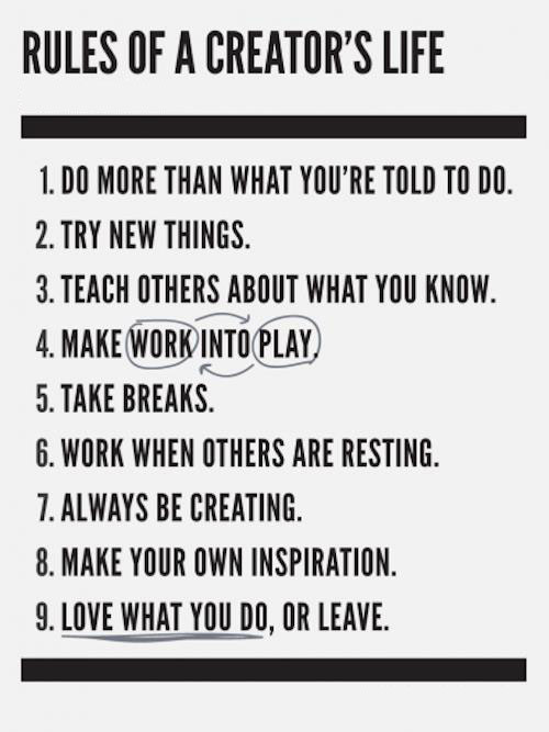 Rules of a creator’s life Image