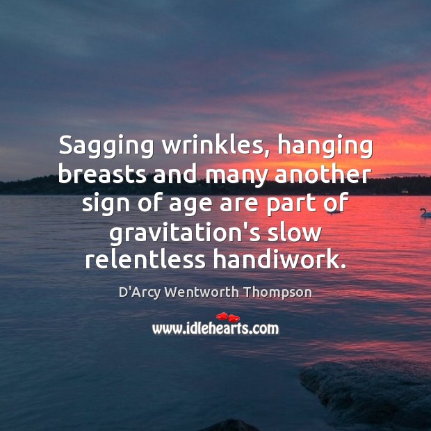 Sagging wrinkles, hanging breasts and many another sign of age are part D’Arcy Wentworth Thompson Picture Quote
