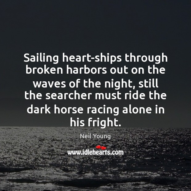 Sailing heart-ships through broken harbors out on the waves of the night, Image
