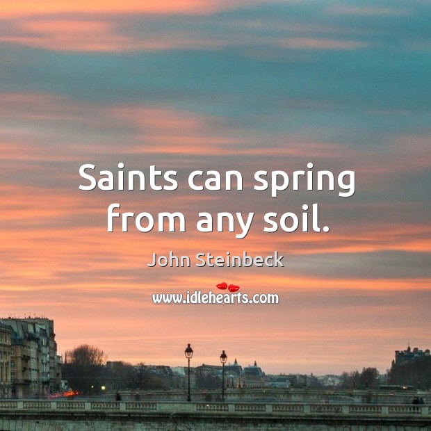 Saints can spring from any soil. Image