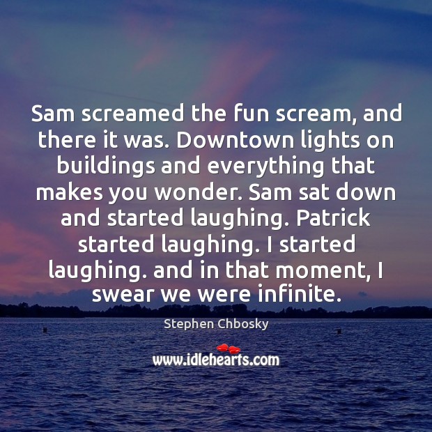 Sam screamed the fun scream, and there it was. Downtown lights on Image
