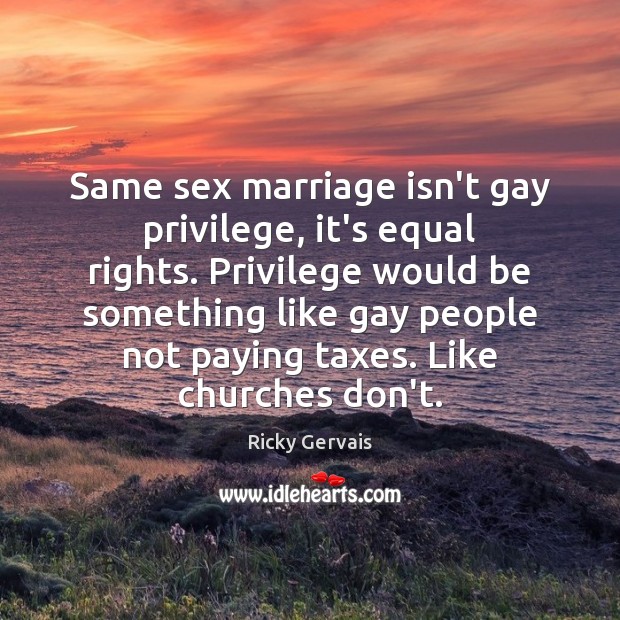 Same sex marriage isn’t gay privilege, it’s equal rights. Privilege would be Image