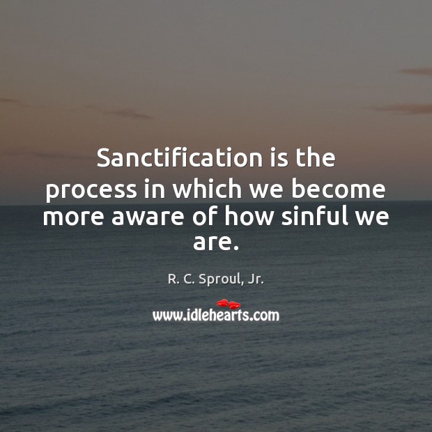 Sanctification is the process in which we become more aware of how sinful we are. R. C. Sproul, Jr. Picture Quote