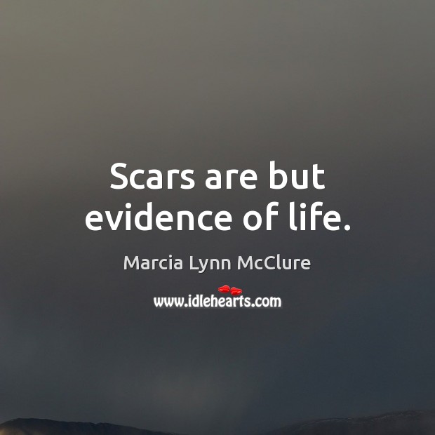 Scars are but evidence of life. Marcia Lynn McClure Picture Quote