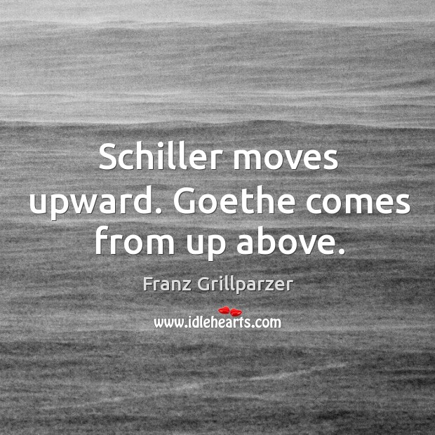 Schiller moves upward. Goethe comes from up above. Franz Grillparzer Picture Quote