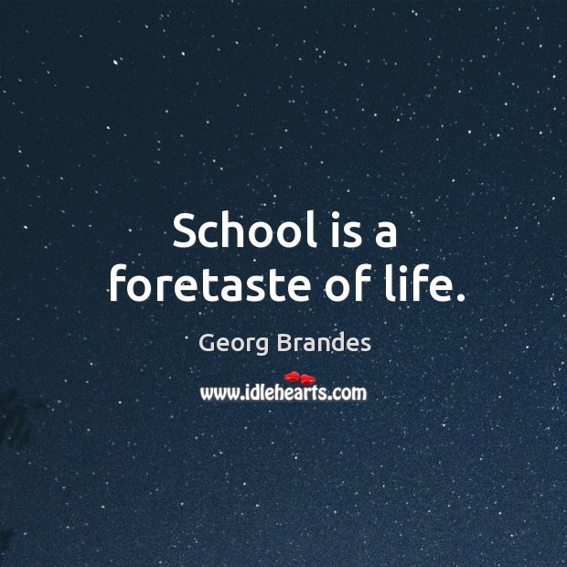 School is a foretaste of life. School Quotes Image