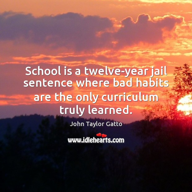 School is a twelve-year jail sentence where bad habits are the only 