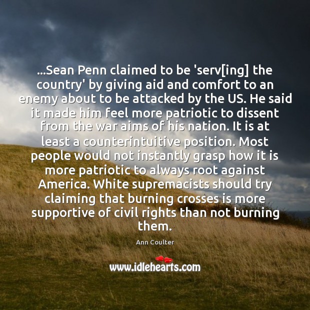 …Sean Penn claimed to be ‘serv[ing] the country’ by giving aid Image