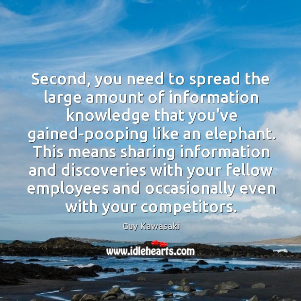 Second, you need to spread the large amount of information knowledge that Image