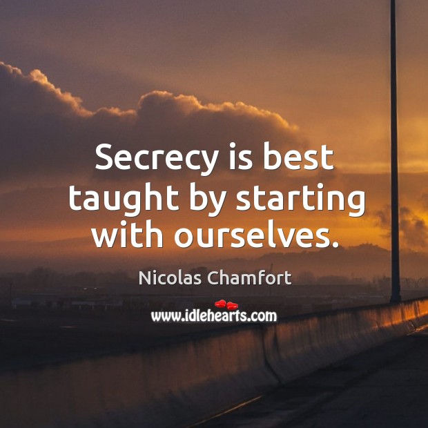Secrecy is best taught by starting with ourselves. Image