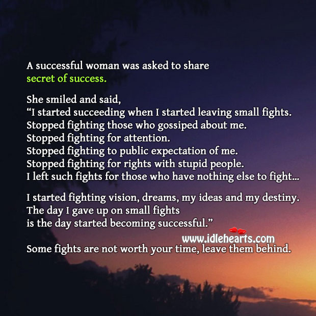 Secret of Success from Woman. Secret Quotes Image