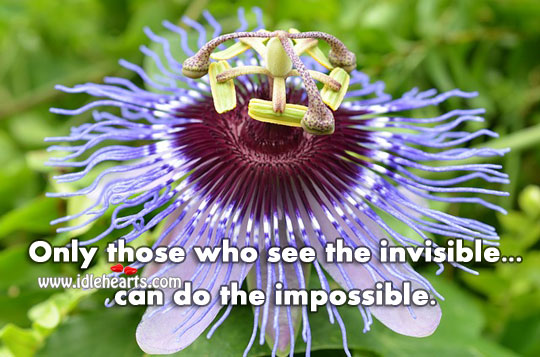 Only those who see the invisible… Can do the impossible Positive Quotes Image