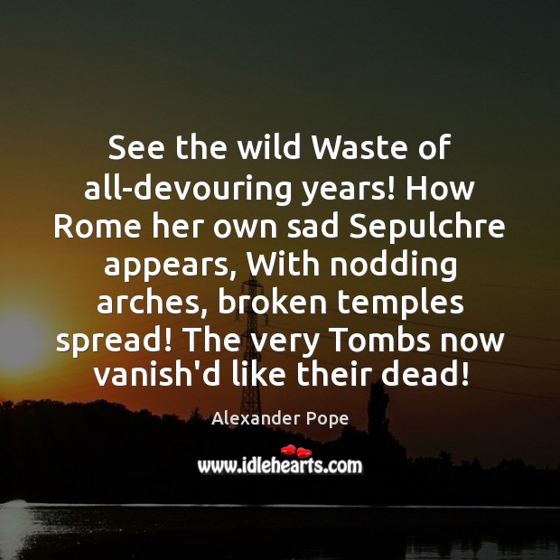 See the wild Waste of all-devouring years! How Rome her own sad Alexander Pope Picture Quote