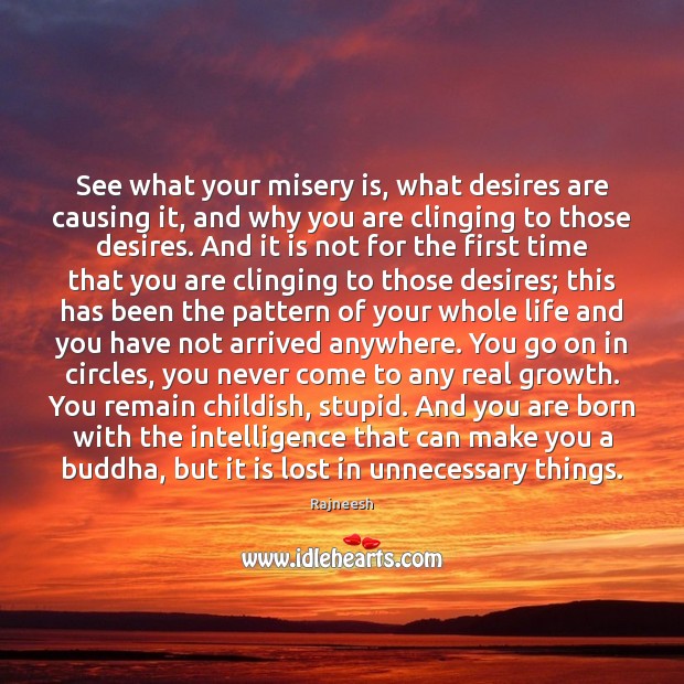 See what your misery is, what desires are causing it, and why 