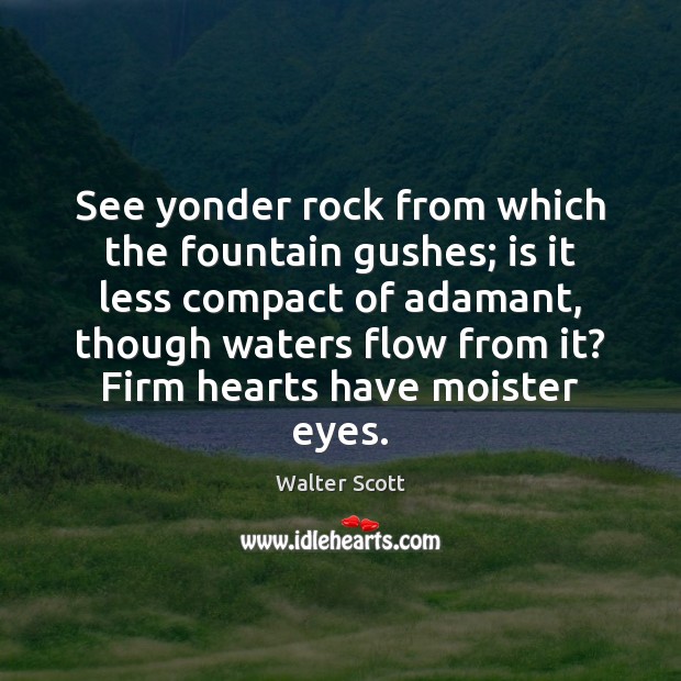 See yonder rock from which the fountain gushes; is it less compact Walter Scott Picture Quote