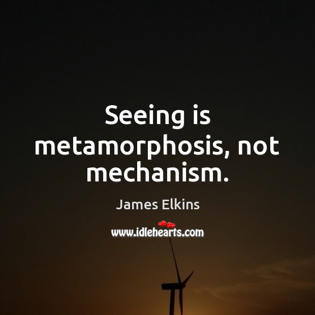 Seeing is metamorphosis, not mechanism. James Elkins Picture Quote