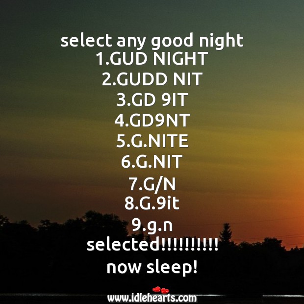 Select any good night Good Night Quotes Image