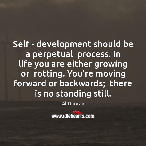 Self – development should be a perpetual  process. In life you are Al Duncan Picture Quote