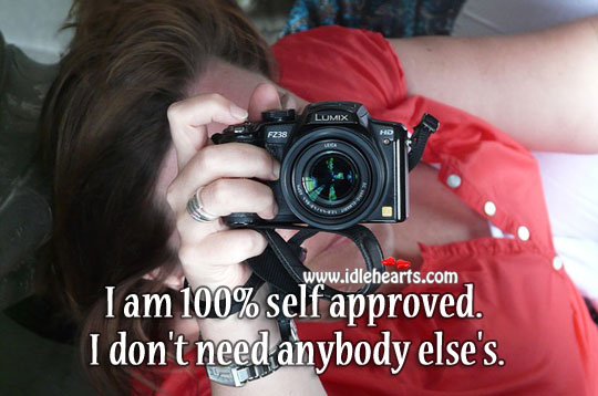 I don’t need anybody else’s approval. Image