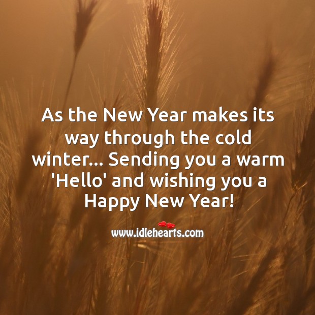 Sending you a warm ‘hello’ and wishing you a happy new year! Image