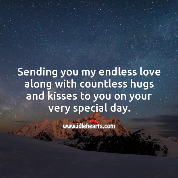 Sending you my endless love along with countless hugs and kisses. Happy Birthday Messages Image