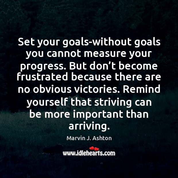 Set your goals-without goals you cannot measure your progress. But don’t Image