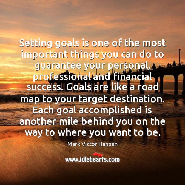 Setting goals is one of the most important things you can do Image