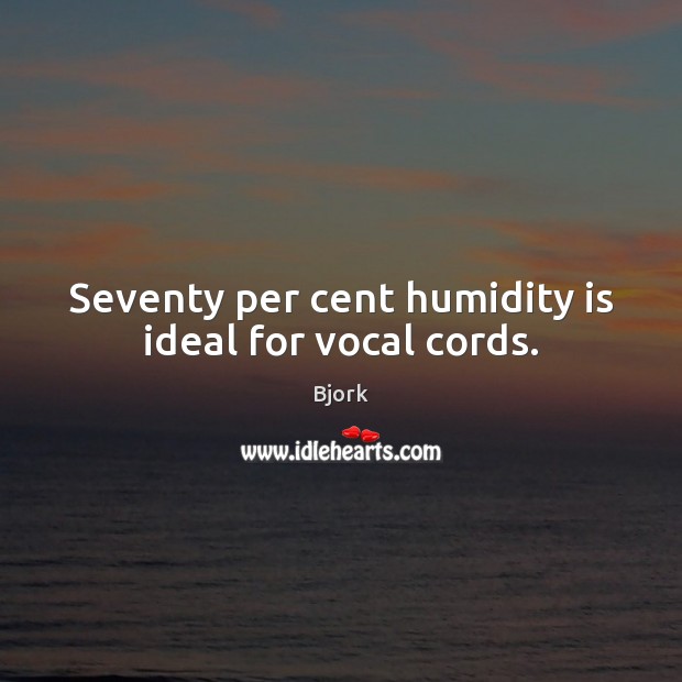 Seventy per cent humidity is ideal for vocal cords. Image