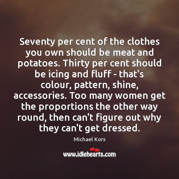 Seventy per cent of the clothes you own should be meat and Michael Kors Picture Quote
