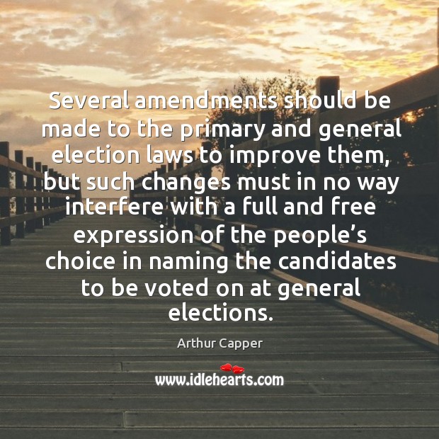 Several amendments should be made to the primary and general election laws to improve them Image