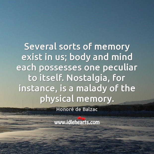 Several sorts of memory exist in us; body and mind each possesses Image