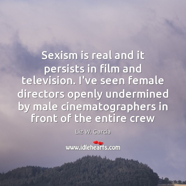 Sexism is real and it persists in film and television. I’ve seen Liz W. Garcia Picture Quote