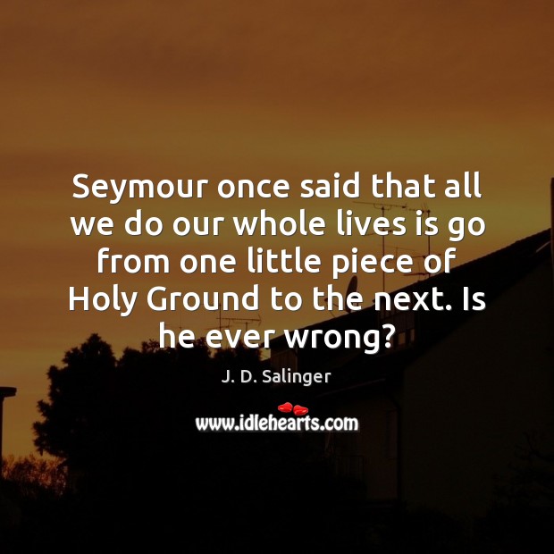 Seymour once said that all we do our whole lives is go Image