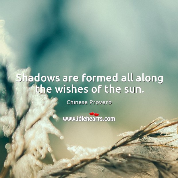 Shadows are formed all along the wishes of the sun. Image