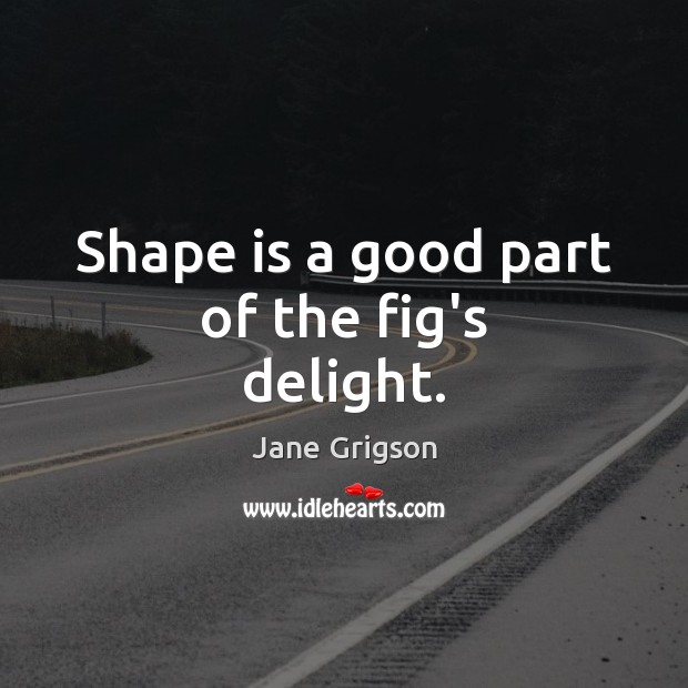 Shape is a good part of the fig’s delight. Jane Grigson Picture Quote