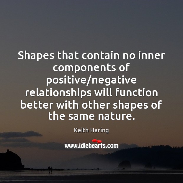 Shapes that contain no inner components of positive/negative relationships will function Keith Haring Picture Quote
