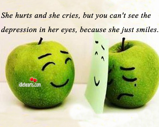 She hurts and she cries, but you can’t see the Image