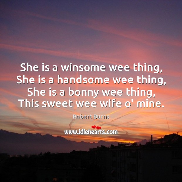 She is a winsome wee thing, She is a handsome wee thing, Image