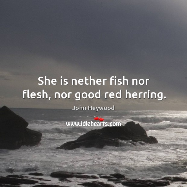 She is nether fish nor flesh, nor good red herring. John Heywood Picture Quote