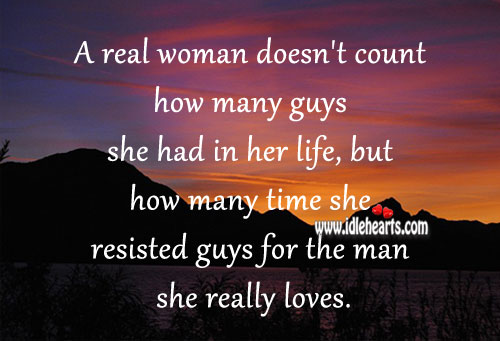 A real woman values and loves a real man. Image