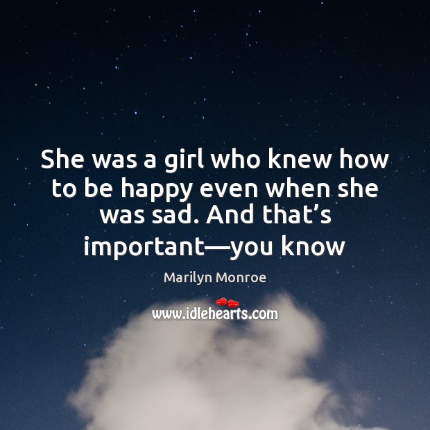 She was a girl who knew how to be happy even when Image