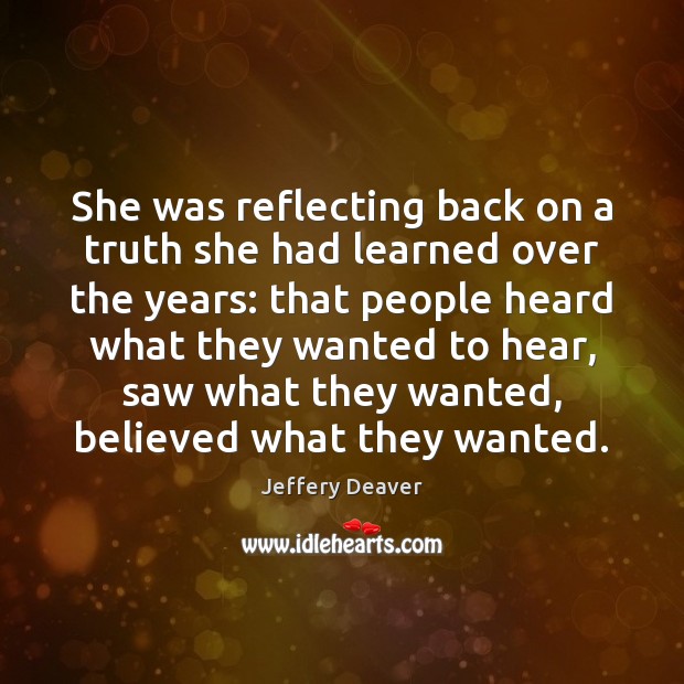 She was reflecting back on a truth she had learned over the Image