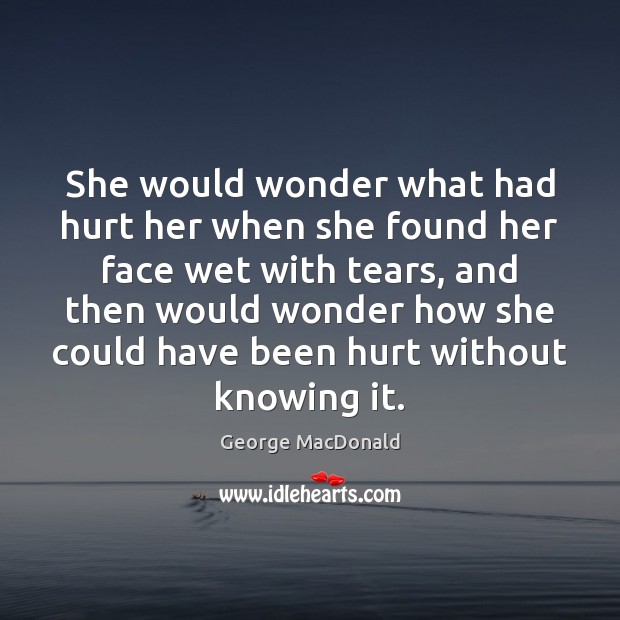 She would wonder what had hurt her when she found her face George MacDonald Picture Quote