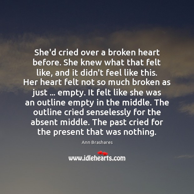 She’d cried over a broken heart before. She knew what that felt Ann Brashares Picture Quote