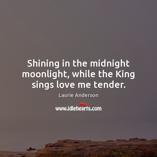 Shining in the midnight moonlight, while the King sings love me tender. Image