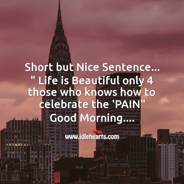 Short but nice sentence Life is Beautiful Quotes Image