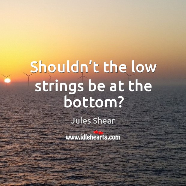 Shouldn’t the low strings be at the bottom? Jules Shear Picture Quote