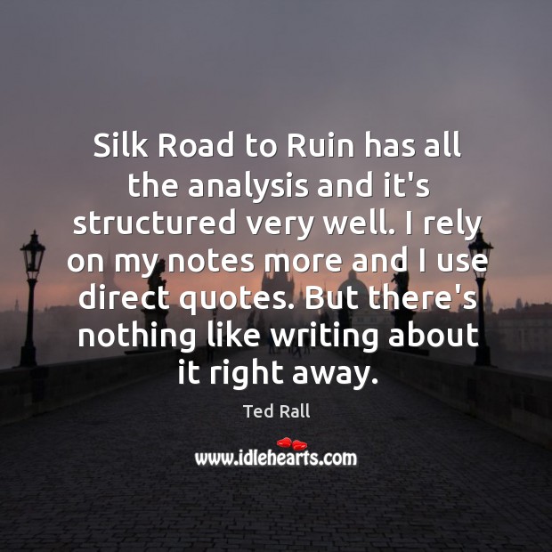 Silk Road to Ruin has all the analysis and it’s structured very Image